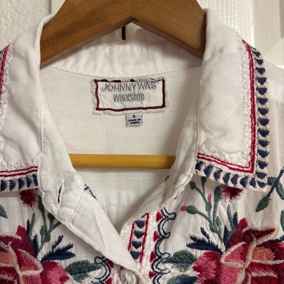Johnny Was | Arie White Flute Sleeve Shirt Size S - Picture 5 of 5